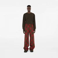 Check Wool Tailored Trousers in Loch - Men | Burberry® Official