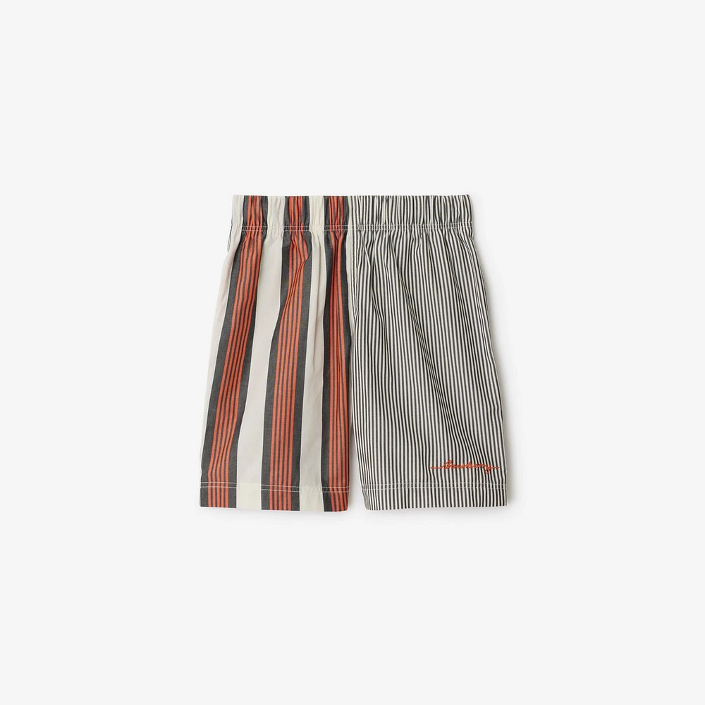 Striped Cotton Shorts in Multicolour | Burberry® Official