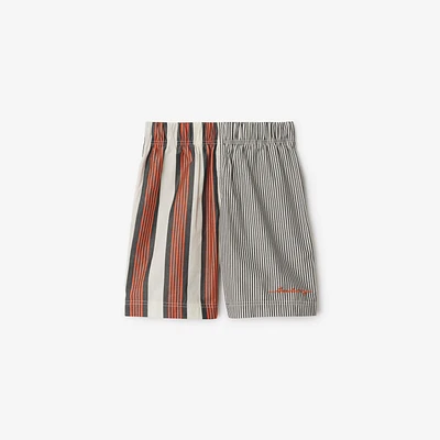 Striped Cotton Shorts in Multicolour | Burberry® Official