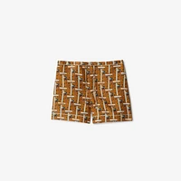 Bus Silk Pyjama Shorts in Pumpkin - Women | Burberry® Official