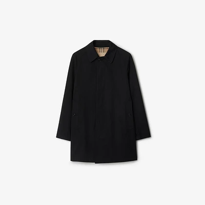 Short Camden Heritage Car Coat in Black - Men, Cotton Gabardine | Burberry® Official
