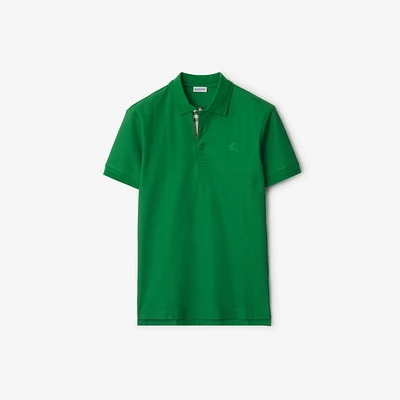 Cotton Polo Shirt in Leaf - Men | Burberry® Official