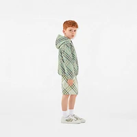 Reversible Check Cotton Blend Jacket in Breeze | Burberry® Official