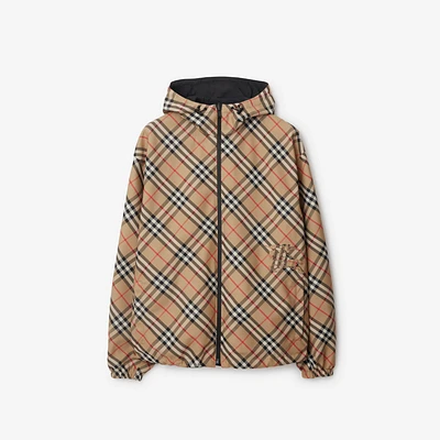 Reversible Check Jacket in Sand - Men | Burberry® Official