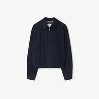 Gabardine Harrington Jacket in Navy - Men | Burberry® Official