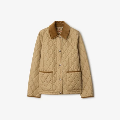 Quilted Nylon Jacket in Flax/sand - Women | Burberry® Official