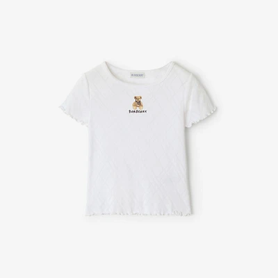 Thomas Bear Cotton T-shirt in White | Burberry® Official