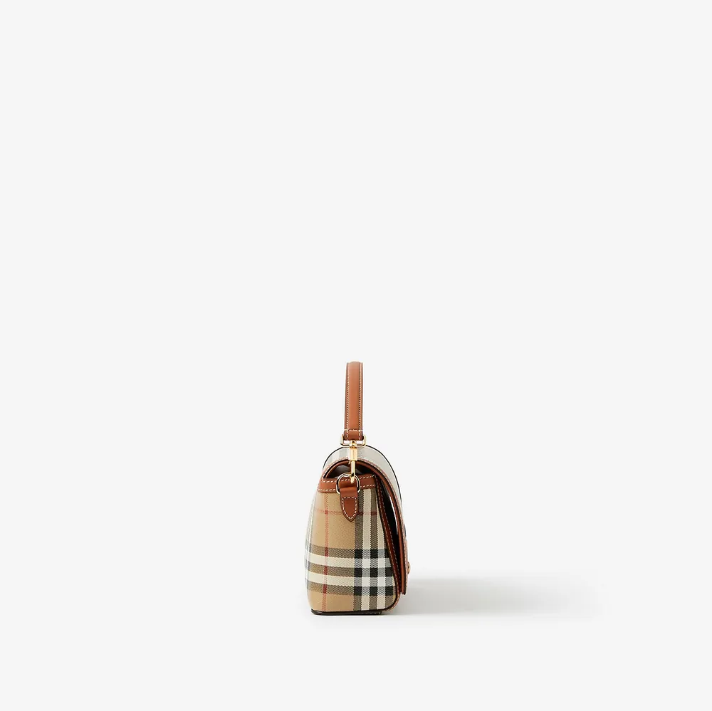 Top Handle Note Bag in Briar brown - Women, Vintage Check | Burberry® Official