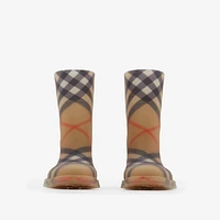Check Rubber Marsh High Boots in Sand 15/3 Update Tab 1 - Children | Burberry® Official