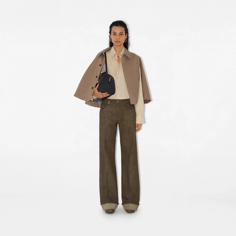 Cotton Blend Cape in Trail - Women, Tropical Gabardine | Burberry® Official