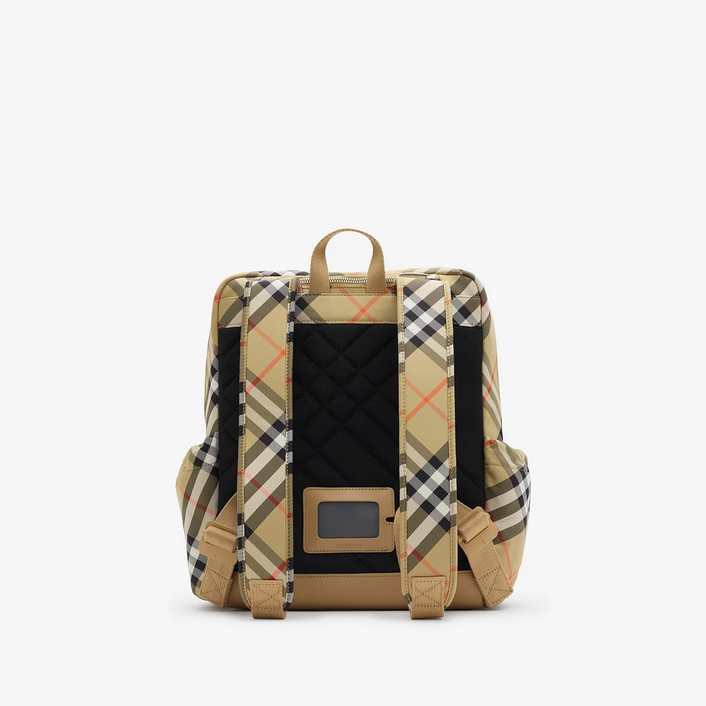 Check Nylon Backpack in Sand - Children | Burberry® Official
