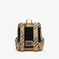 Check Nylon Backpack in Sand - Children | Burberry® Official