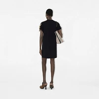 Check Trim Cotton T-shirt Dress in Black - Women | Burberry® Official