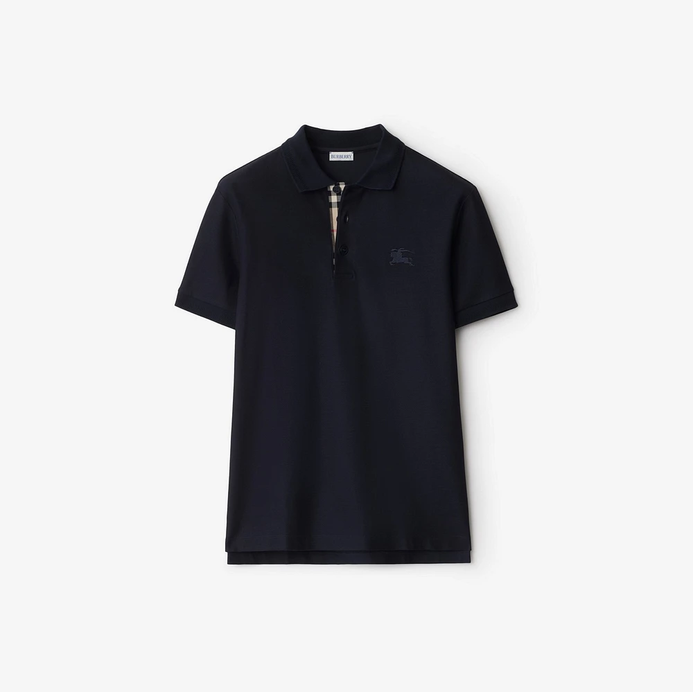 Cotton Polo Shirt in Coal blue - Men | Burberry® Official