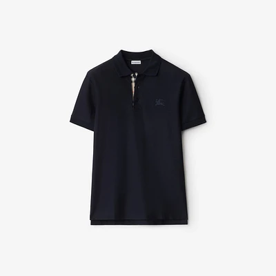 Cotton Polo Shirt in Coal blue - Men | Burberry® Official