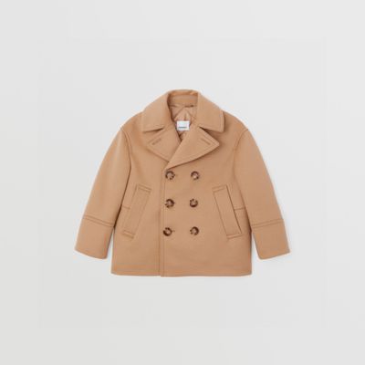 Wool Cashmere Pea Coat Camel | Burberry® Official
