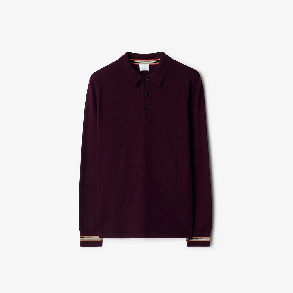 Wool Polo Shirt in Dark grape - Men | Burberry® Official