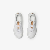 Leather Matrix Sneakers in Optic white - Women | Burberry® Official