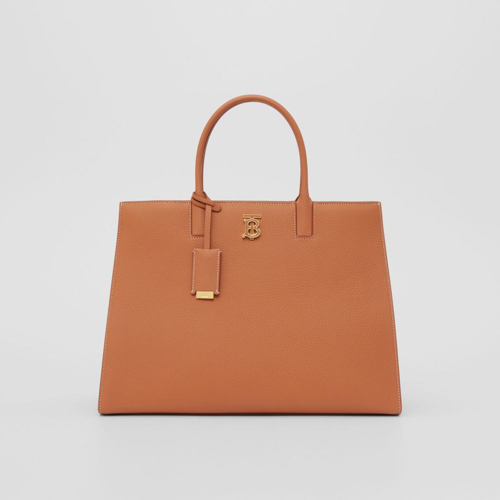 Grainy Leather Frances Bag in Warm Russet Brown