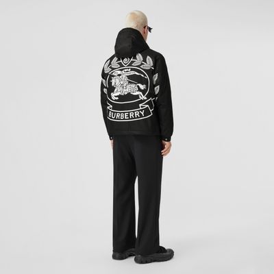 EKD Print Nylon Hooded Jacket Black - Men | Burberry® Official
