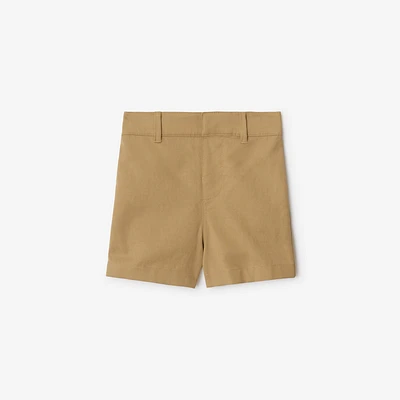 Cotton Blend Shorts in Sand | Burberry® Official