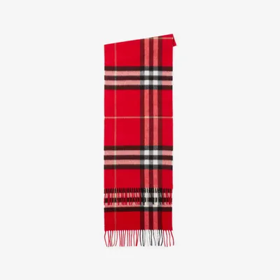 Check Cashmere Scarf in Red | Burberry® Official
