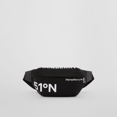 Coordinates Print Nylon Sonny Bum Bag in Black/white - Men | Burberry® Official