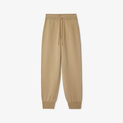 Wool Blend Jogging Pants in Sand - Women | Burberry® Official