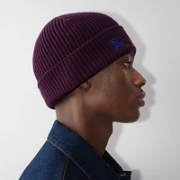 Ribbed Cashmere Beanie in Pansy - Men | Burberry® Official