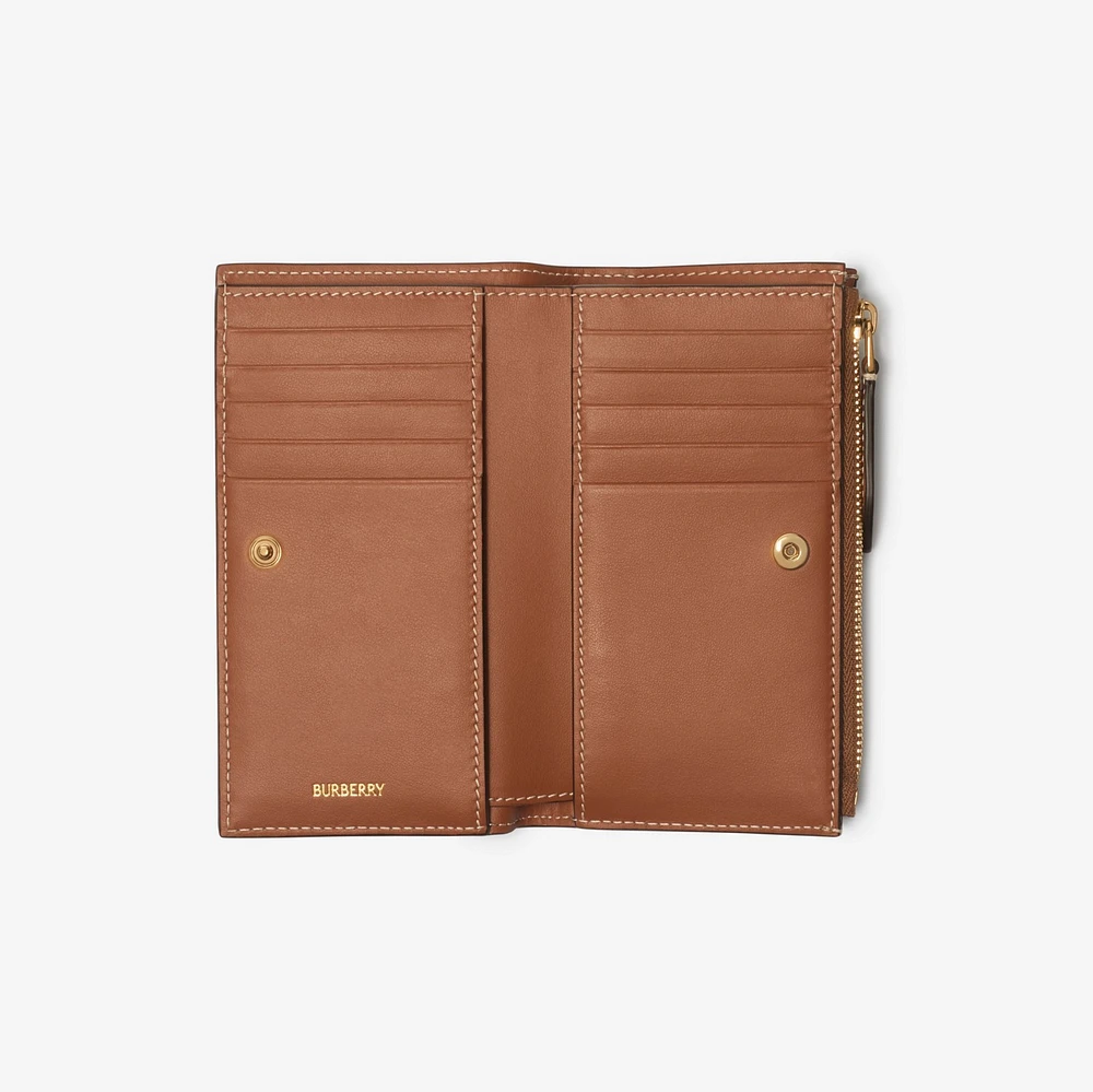 Check Bifold Wallet in Archive beige/briar brown