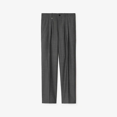 Wool Tailored Trousers in Gull/trip - Men | Burberry® Official