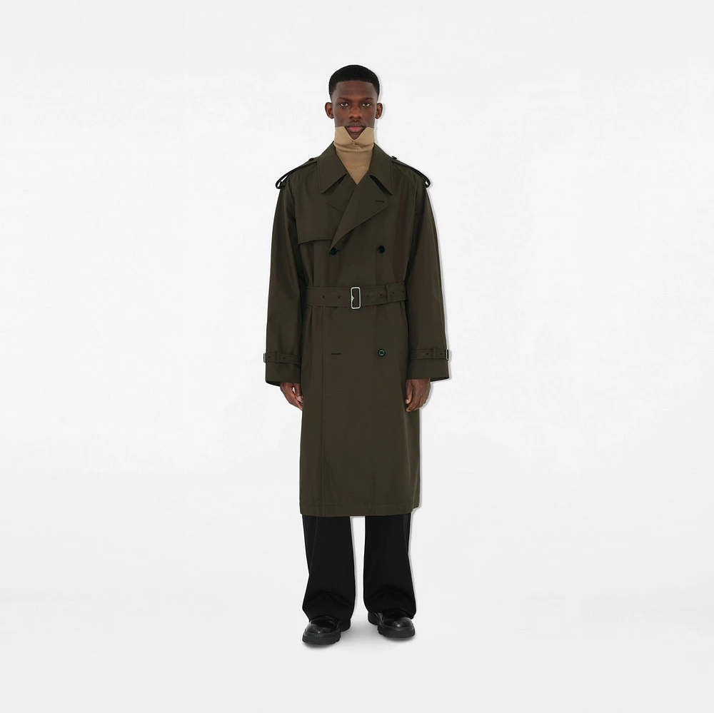 Long Castleford Trench Coat in Otter - Men, Cotton | Burberry® Official