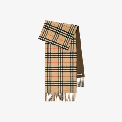 Reversible Check Cashmere Scarf in Sand/bison | Burberry® Official