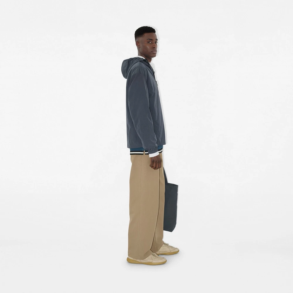 EKD Badge Nylon Hooded Jacket in Magnet - Men | Burberry® Official
