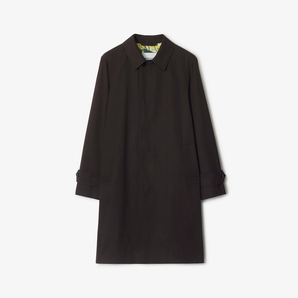 Long Highgrove Gabardine Car Coat in Cog - Men | Burberry® Official