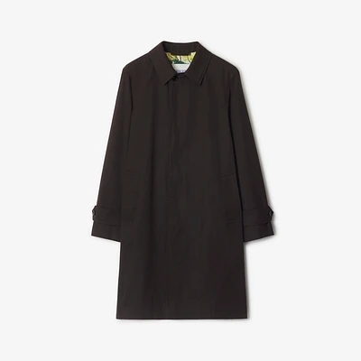 Long Highgrove Gabardine Car Coat in Cog - Men | Burberry® Official