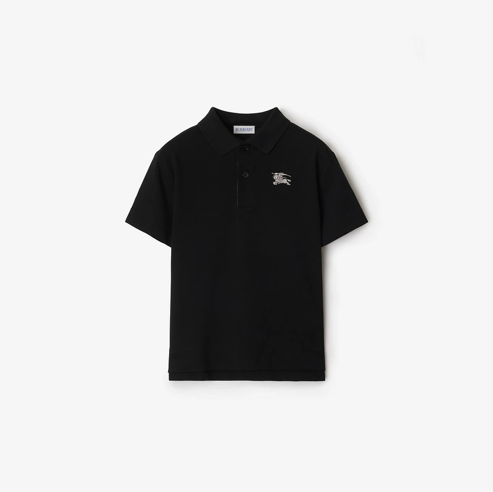 Cotton Polo Shirt in Black | Burberry® Official
