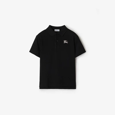 Cotton Polo Shirt in Black | Burberry® Official