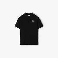 Cotton Polo Shirt in Black | Burberry® Official