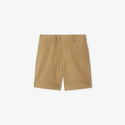 Cotton Blend Shorts in Sand | Burberry® Official