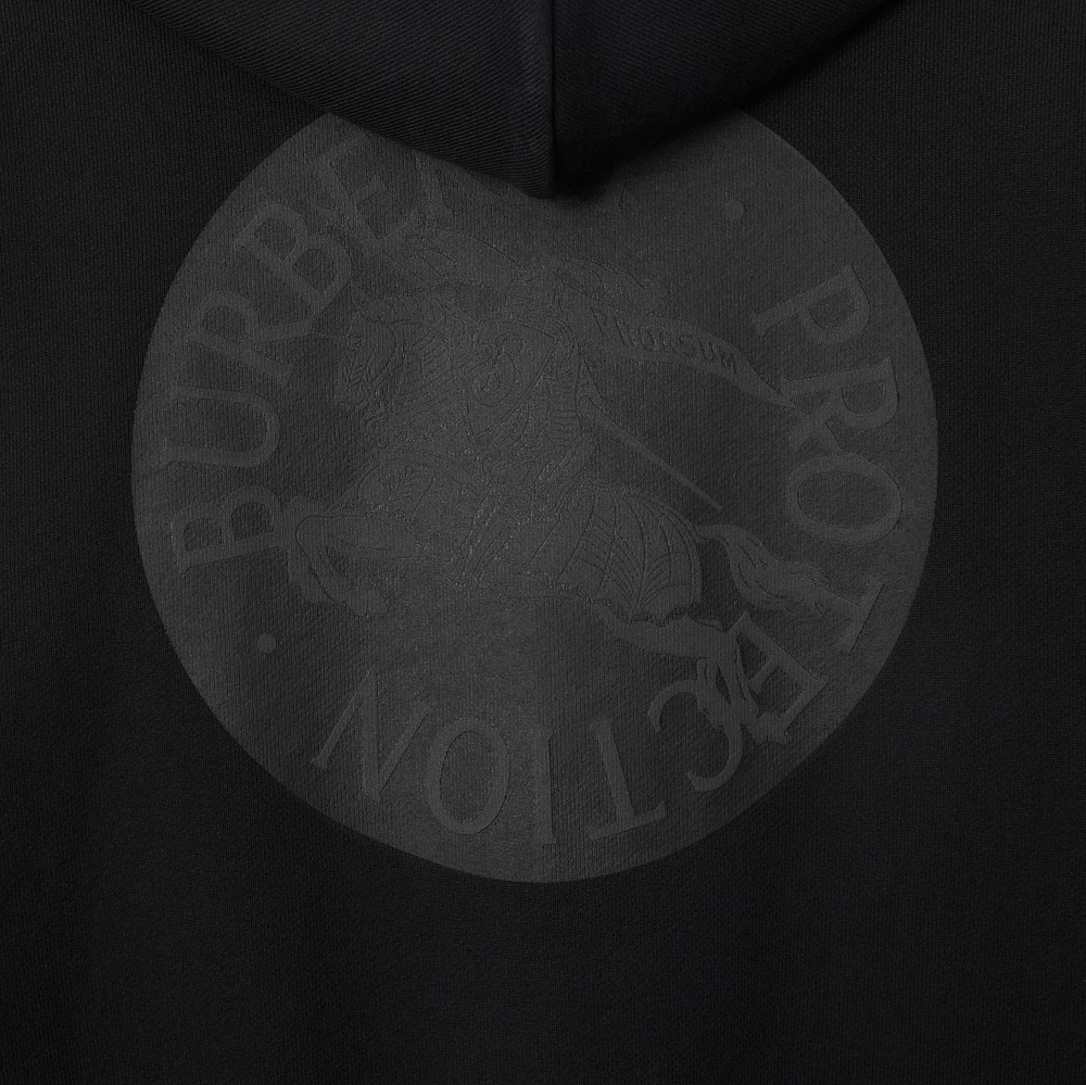 EKD Badge Cotton Zip Hoodie in Black - Men | Burberry® Official