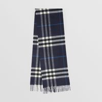 Night Check Cashmere Scarf – Online Exclusive in Dark Charcoal Blue | Burberry® Official