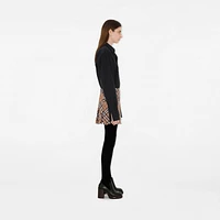 Check Wool Blend Mini Kilt in Linden - Women, Technical | Burberry® Official