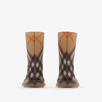 Check Rubber Marsh High Boots in Sand 15/3 Update Tab 1 - Children | Burberry® Official