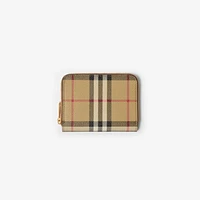 Small Check Zip Wallet in Archive beige/briar brown - Women | Burberry® Official