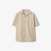Relaxed Fit Knot Logo Cotton Poplin Shirt in Fossil - Men | Burberry® Official