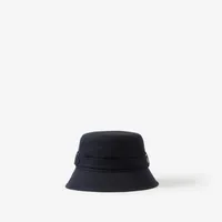 Cotton Gabardine Belted Bucket Hat in Coal blue - Men | Burberry® Official