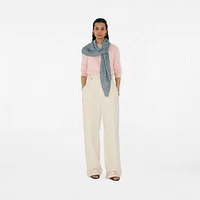 Wide Check Wool Silk Scarf in Index | Burberry® Official