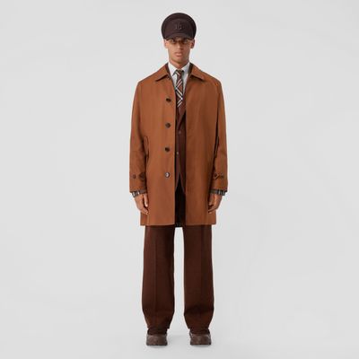 Cotton Gabardine Car Coat Dark Birch Brown - Men | Burberry® Official