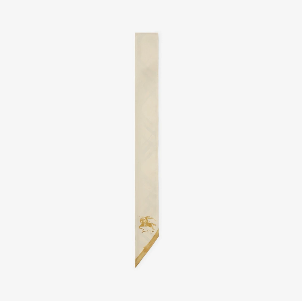 Skinny Reversible Check Silk Scarf in Nutmeg | Burberry® Official